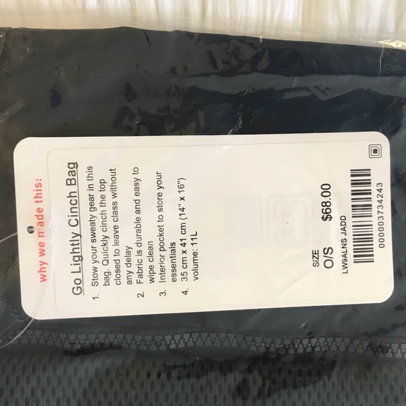 Lululemon Go Lightly Cinch Bag in Jaded Navy Blue - Picture 6 of 7